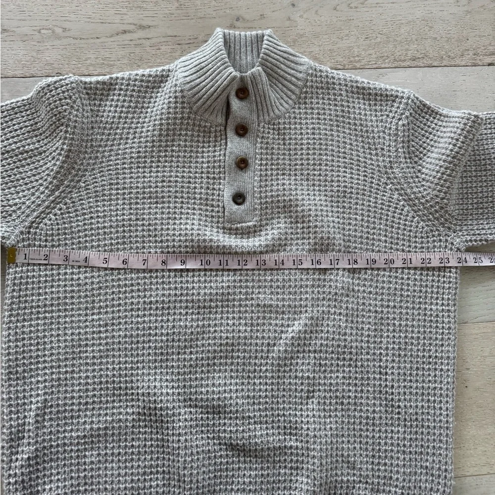 Faherty Brand Cashmere Wool Waffle 1/4 Button Sweater Size XL